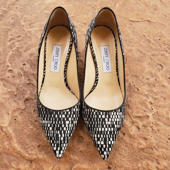 Jimmy Choo Aza Kitten Heels Geo Print 39 9 - Picture 8 of 8